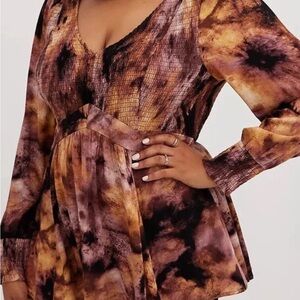 Tie-Dye Long Sleeve Blouse (1)